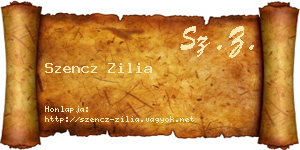 Szencz Zilia névjegykártya